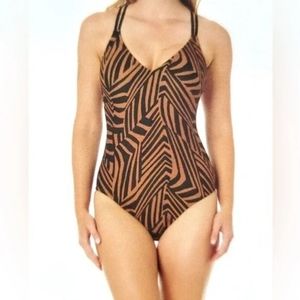 Hurley One Piece UPF 50+ Swimsuit Plus  Sz XXL Leopard Animal Print Bathing Suit